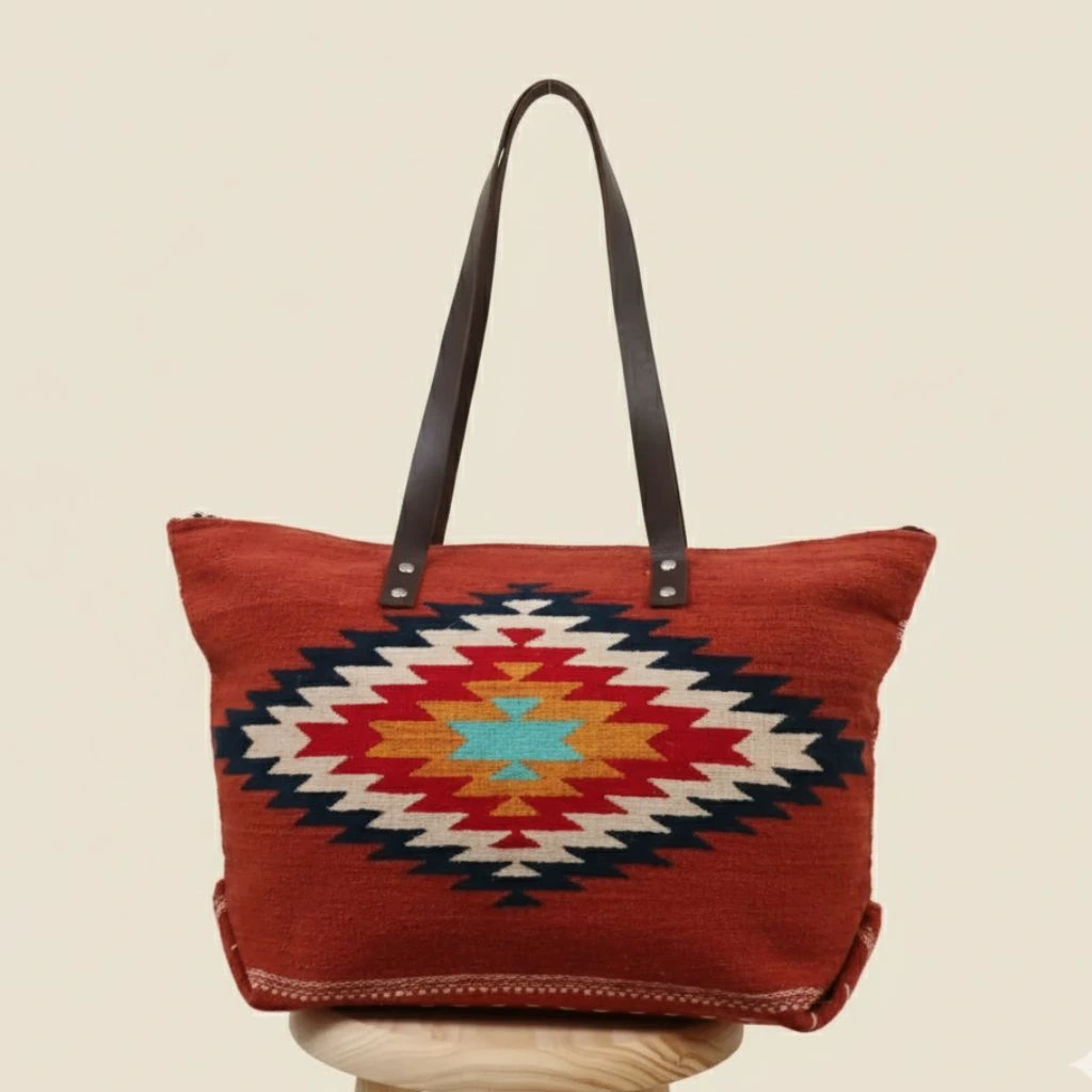 bolsa de viaje de lana color ladrillo