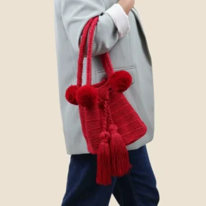 Bolsa crochet roja