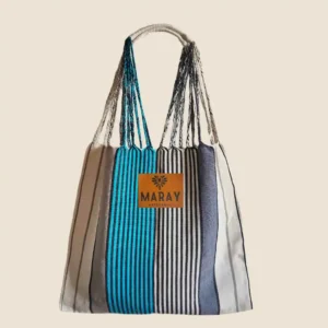 Bolsa telar blanca y celeste