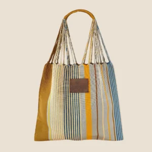 bolsa rayas algodón telar