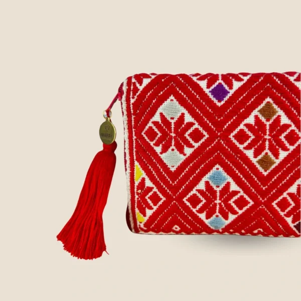 cartera roja handmade