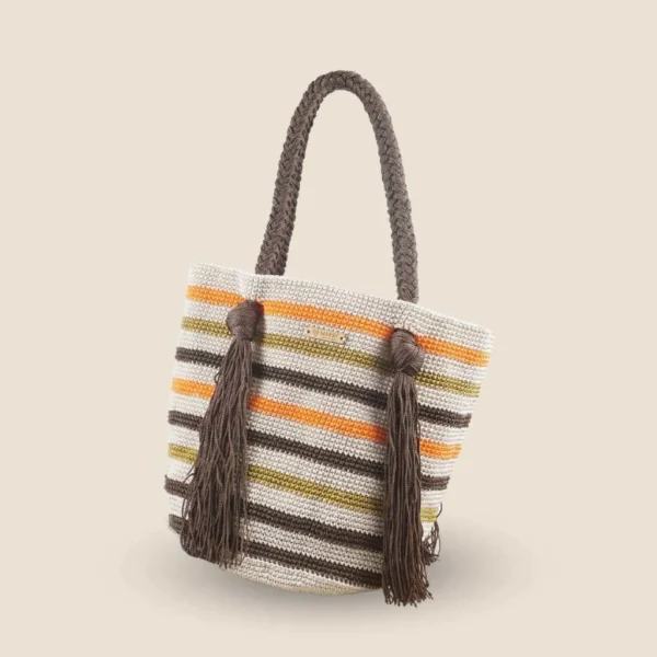 bolsa tejida beige