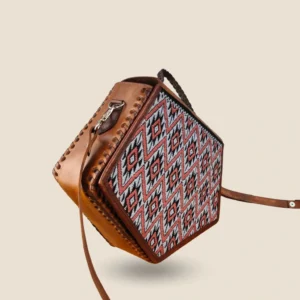 bolsa piel geometrica