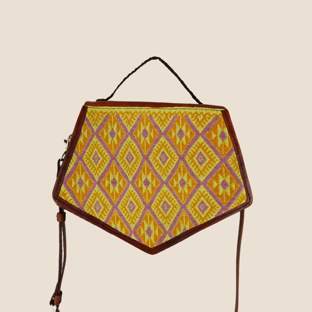 bolsa piel tonos amarillos