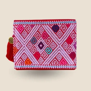 cartera mini roja y rosa