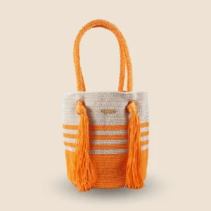 Bolsa tejida mandarina