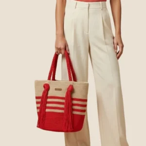 bolsa deia rayas roja