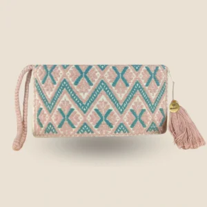 cartera artesanal tonos pastel