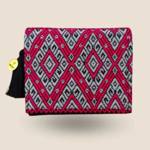 cartera roja con gris pequeña