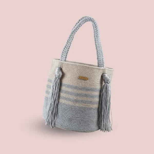 Bolsa tejida rayas