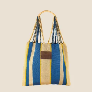 bolsa amarillo con azul