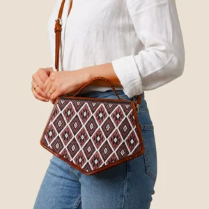 bolsa mexicana piel y telar