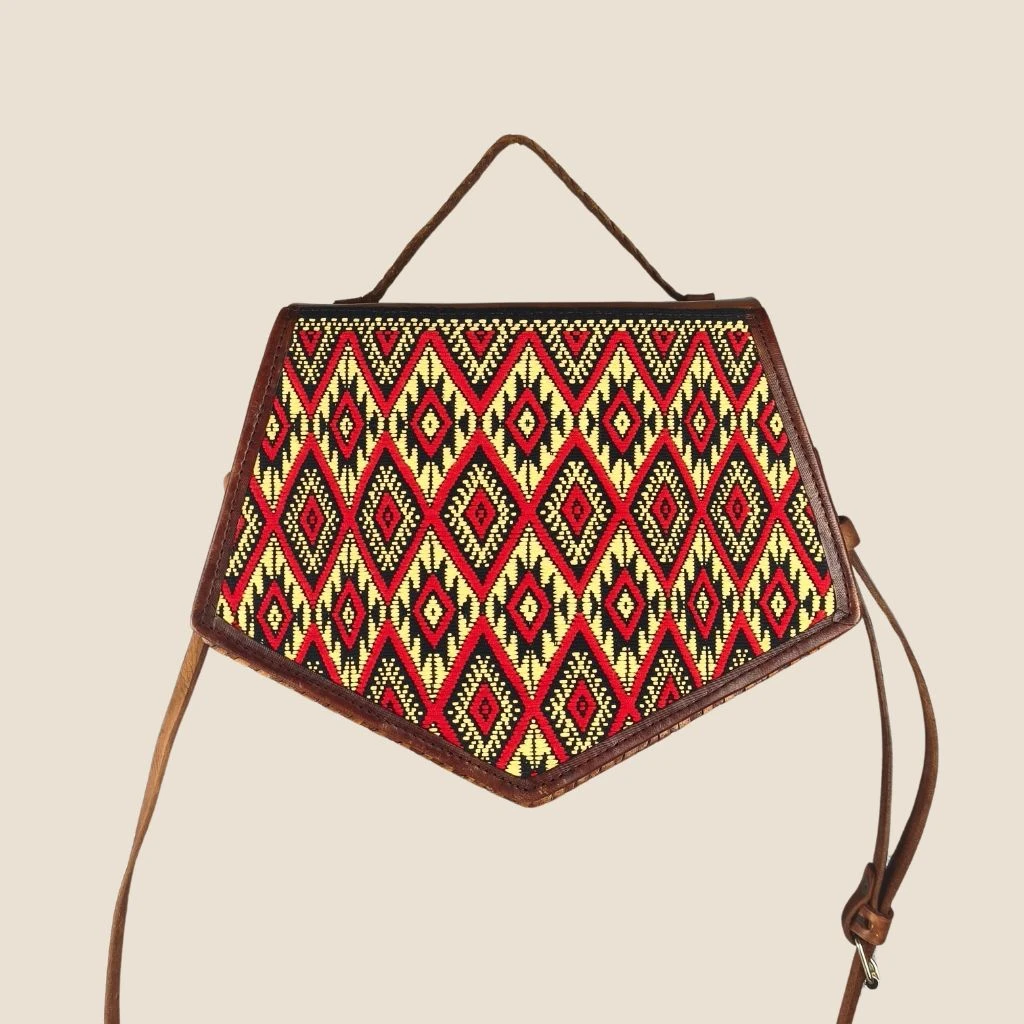 bolsa motivos mexicanos de piel