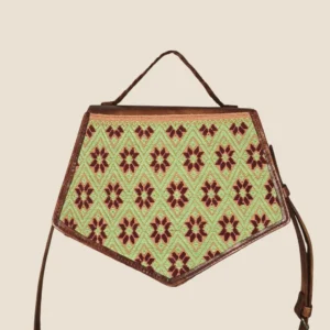 bolsa telar y piel