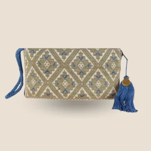 cartera de telar azul