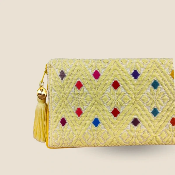 cartera mediana tonos amarillos