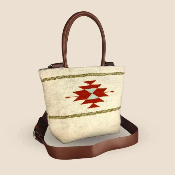 Bolsa lana y piel