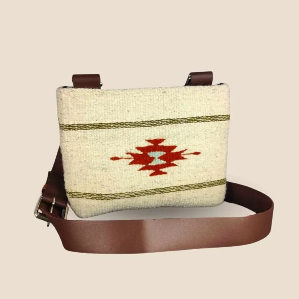 Bolsa bandolera lana hueso