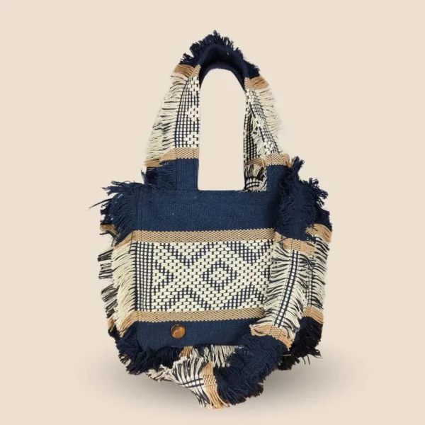 Bolsa telar tejida azul