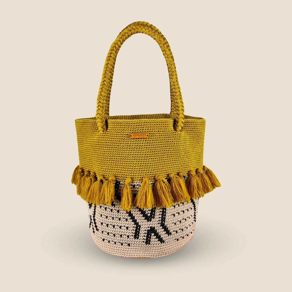 bolsa flecos ocre