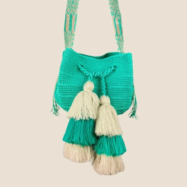 bolsa turquesa artesanal