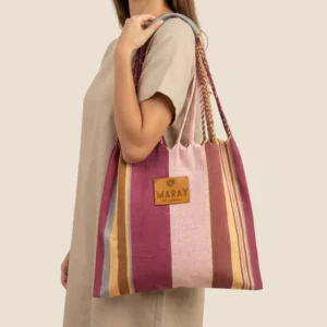 tote artesanal rosa
