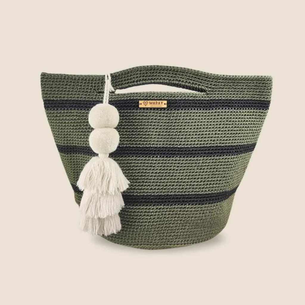 Bolsa Capazo tejido olivo
