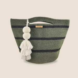 Bolsa Capazo tejido olivo