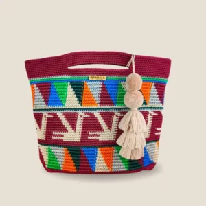 Bolsa tejida tinto