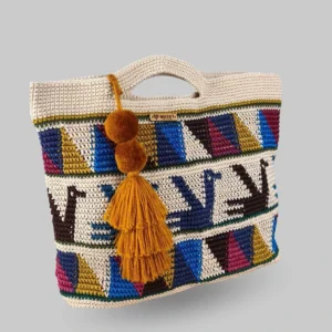 capazo beige colorido