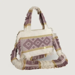 bolsa telar hueso con morado
