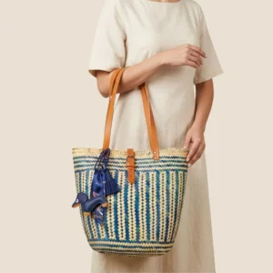 bolsa azul de palma
