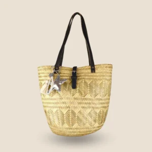 bolsa de palma cruda con gris