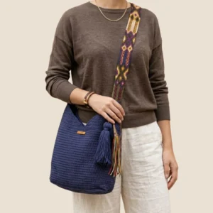 bolso grande azul